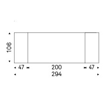 200/294x106x75h Rectangle Shaped