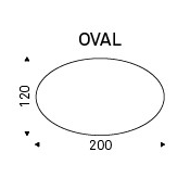 200×120×74h Oval Shaped