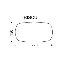 220×120×75h Biscuit Shaped