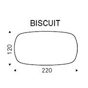 220x120x74h Biscuit Shaped
