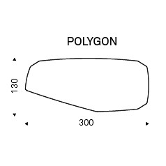 300×130×74.5h Polygon Shaped